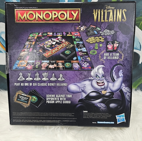 NEW/SEALED Monopoly Disney Villains Edition Classic Board Game Unopened Complete - Picture 2 of 2